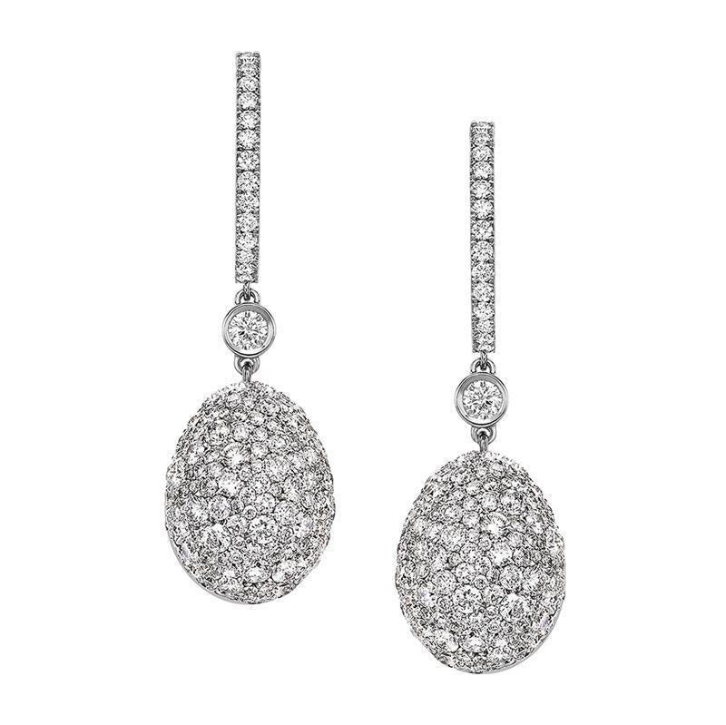 Faberge Emotion 18ct White Gold Diamond Drop Earrings